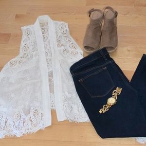 Anthropologie Meadow Rue Crochet Vest, XS/S, EUC